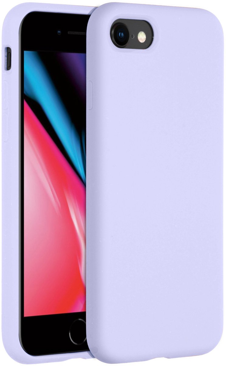 Accezz Hoesje Geschikt voor iPhone SE (2022) / SE (2020) / 8 / 7 Hoesje Siliconen - Accezz Liquid Silicone Backcover - Paars