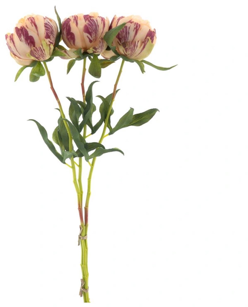 Kunstbloem Paeony Marlie Bundle Peach - 63 cm