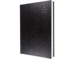 Collins Debden Standaard Bureau 2024 Dagboek - A4 - 2 Pagina's per Dag - Business Planner - Zwart
