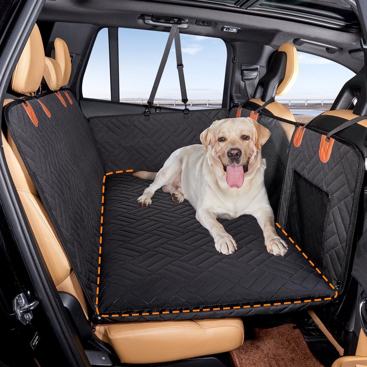 Zachte en comfortabele achterbankmat voor honden in auto