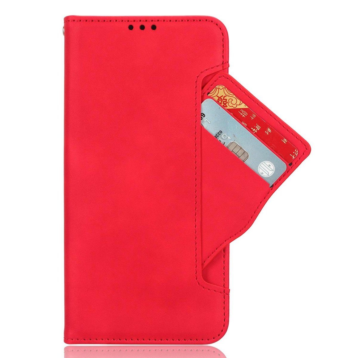 Mobigear Telefoonhoesje geschikt voor OPPO Find X9 Hoesje | Mobigear Slide Wallet Bookcase Portemonnee | Pasjeshouder voor 3 Pasjes | Telefoonhoesje voor Pinpas / OV Kaart / Rijbewijs - Rood