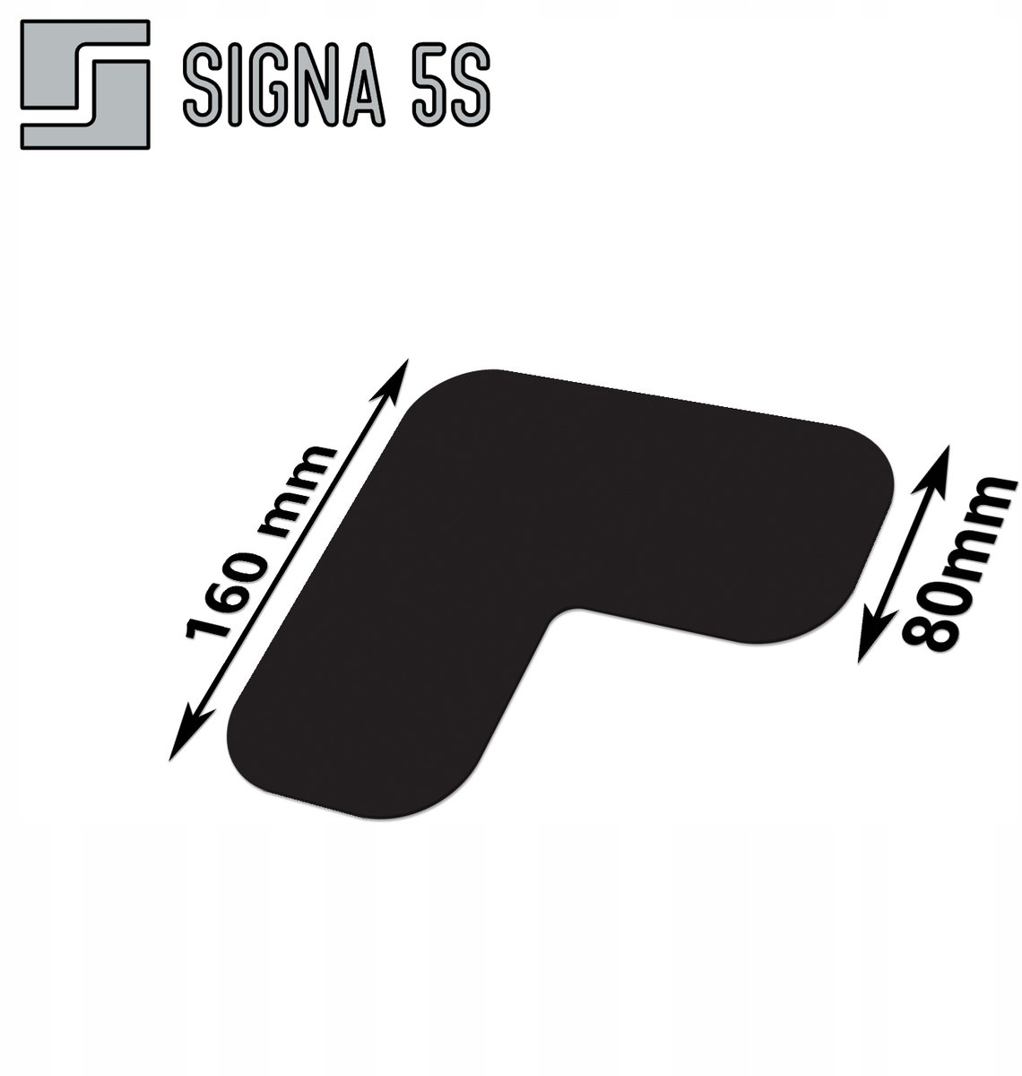 SIGNA 5S Vloermarkering L-vorm 160x160mm Zwart