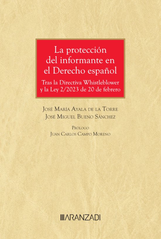 La protección del informante en el Derecho español - cover