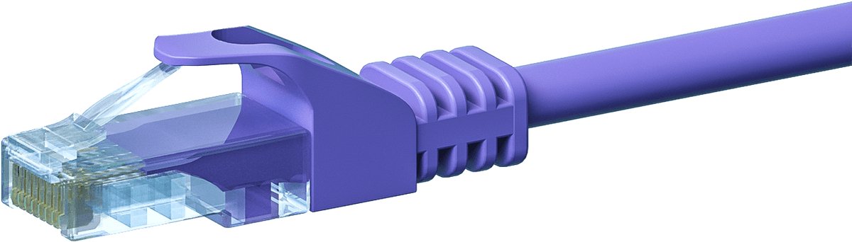 Bol.com Danicom CAT5e UTP patchkabel - 1 meter paars - CCA - netwerkkabel - internetkabel - UTP kabel - RJ45 - 1000 mbit/s aanbieding