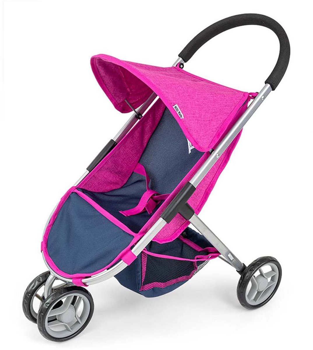 Milly Mally Susie poppenwagen driewielig blauw - Kinderwagen