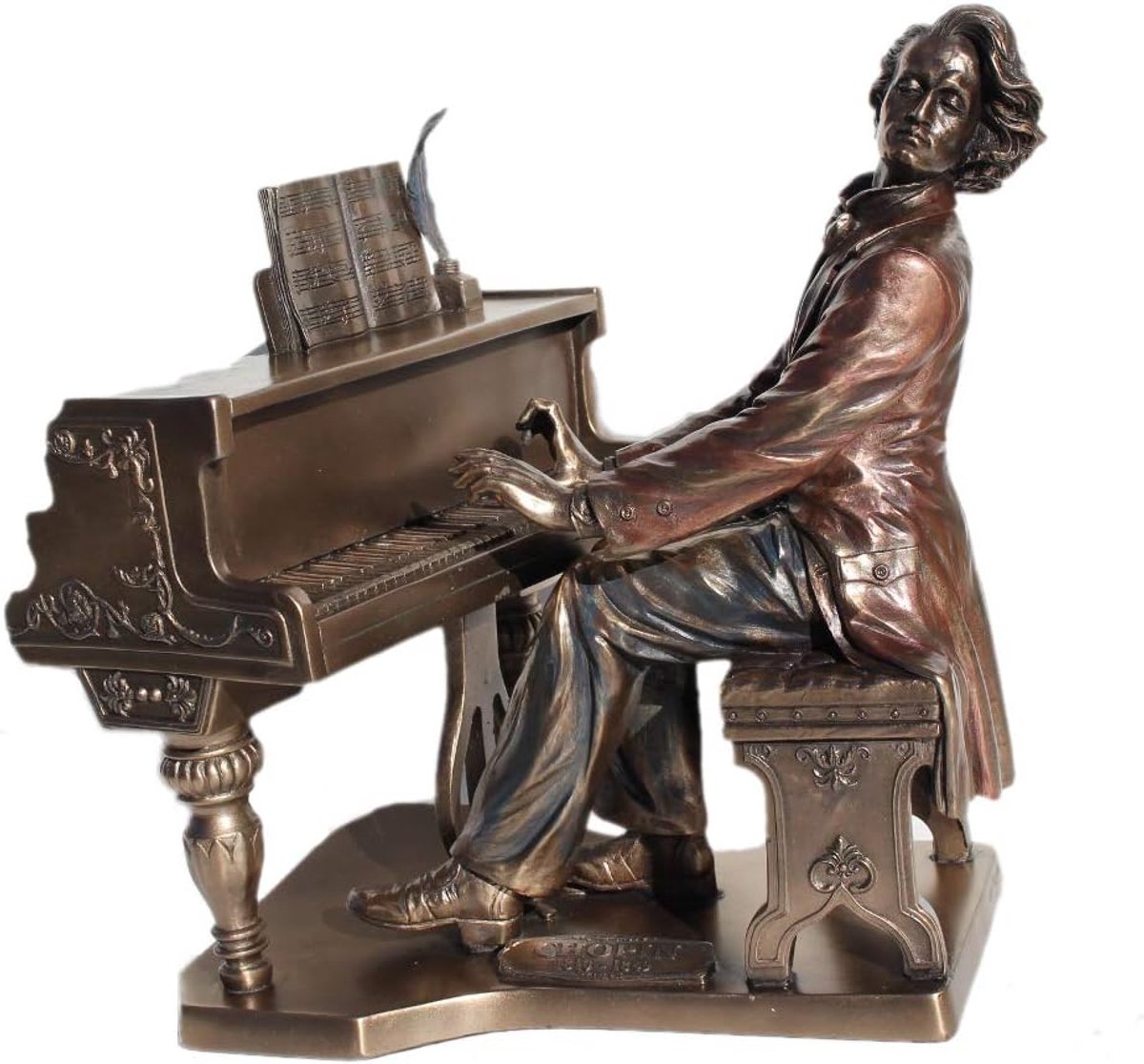 Veronese Design - Beeld/figuur - Frederic Chopin achter de piano - (hxbxd) ca. 22cm x 21cm x11,5cm - Veronese Design