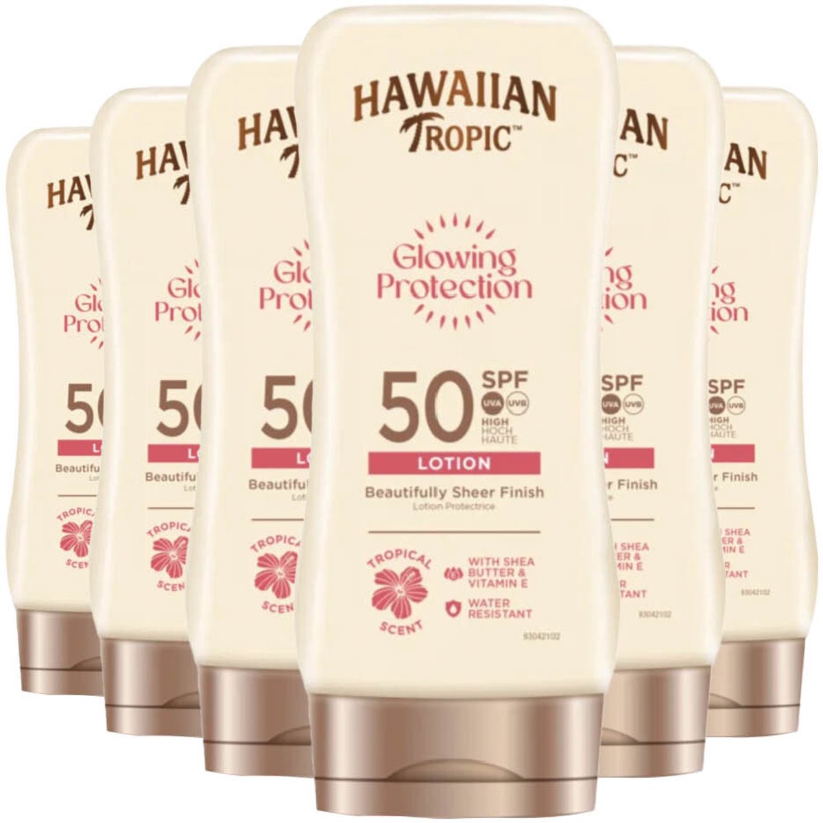 6x Hawaiian Tropic Zonnebrand Lotion Glowing Protection SPF 50 180 ml