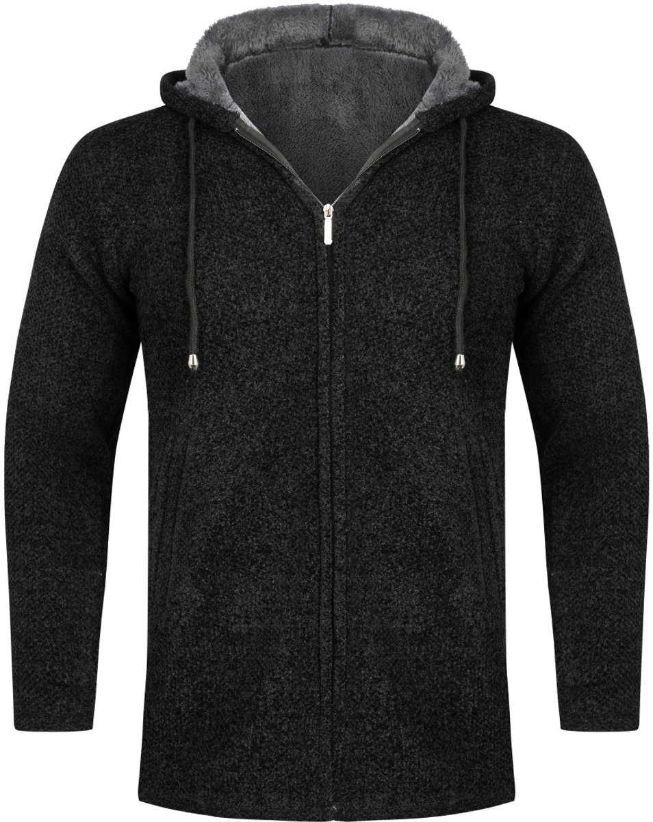 Allthemen Heren Trui Capuchon en Gevoerd Outdoorvest Zwart