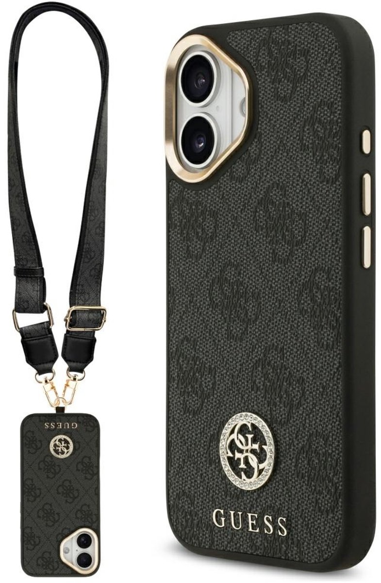Guess Case 4G Strass Logo Grote Band Magsafe Voor Iphone 17 Met Metaal