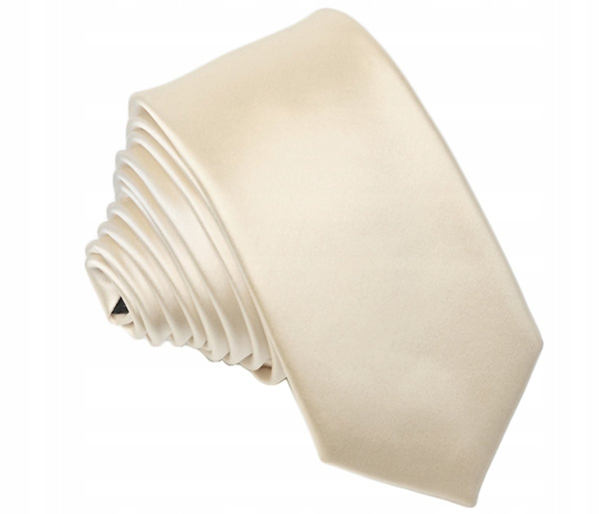 GREG slim-fit microvezelstropdas en gratis smal ecru pochet