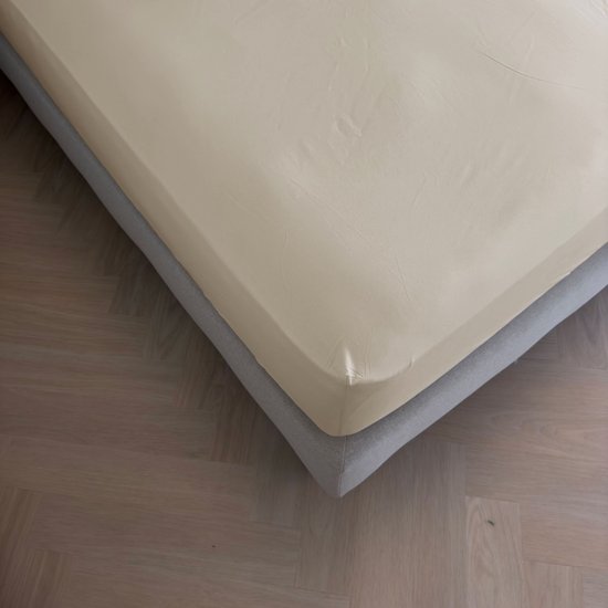 Kayori Isis Hoeslaken Égyptien Satin - 180x200 cm - Qualité Hôtel 400TC - Épaisseur Matras 35 cm - Sable