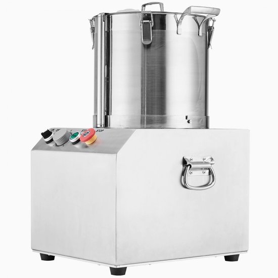 Keukenmachine Groentehakker - Voedselverwerker 15 L - RVS Voedselveilig - Met 2 Extra S-vormige Messen - Multifunctioneel - Voor Groenten, Fruit en Granen - Zilver van Merkloos — afbeelding 3