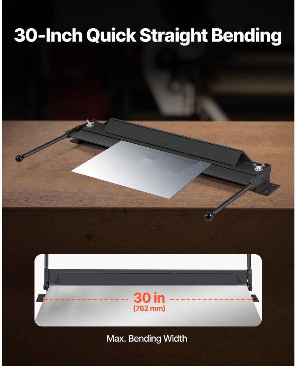 Kantbank Plaatbuigmachine - Handmatig - Werkbreedte 762 mm - Max Plaatdikte 1,2 mm - Buighoek 0–135° - Robuuste Aluminium Constructie - Trillingvrij en Stabiel - Nauwkeurig Buigen