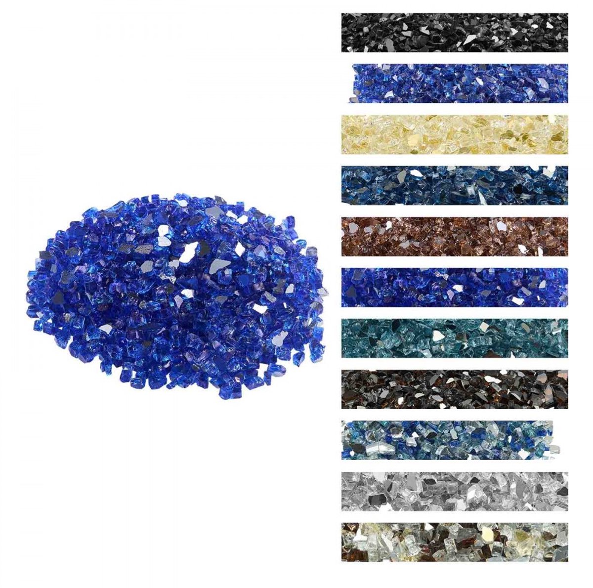 Vuurglas - Haardglas Glasparels 12,7 mm - 9 kg - Hittebestendig - Reflecterend - Voor Vuurkorf & Open Haard - Kobaltblauw
