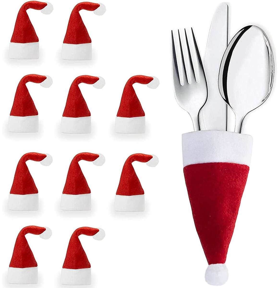 10-delige bestekset, kerstbestekzak, bestekhouder