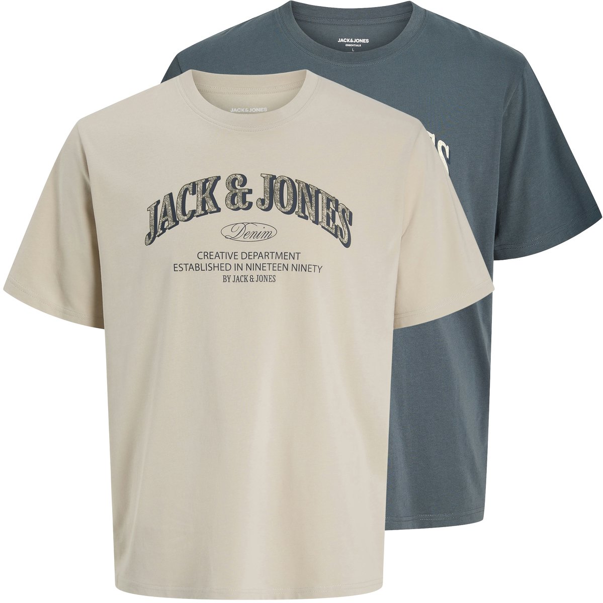 JACK&JONES - JJEDENVER LOGO TEE SS O-NECK 2PK MP Heren T-shirt