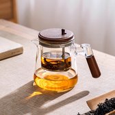 Hittebestendige Bloem Glazen Theepot Geëmailleerde Glazen Theepot Bloem Geemailleerde Glazen Theepot Creatieve Glazen Theepot En Bekerset Kristalglas Kung Fu Theekopset