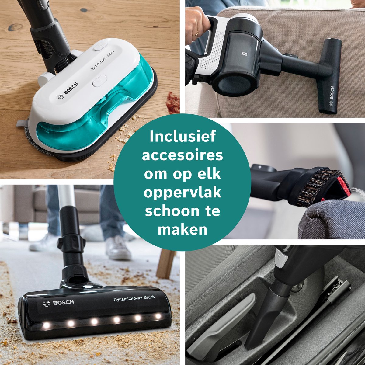 Bosch Unlimited 7 - Steelstofzuiger met dweilfunctie – Draadloos en zonder zak – Vacuum Cleaner – ProHygienic Aqua – BCS71HYG1 — afbeelding 6