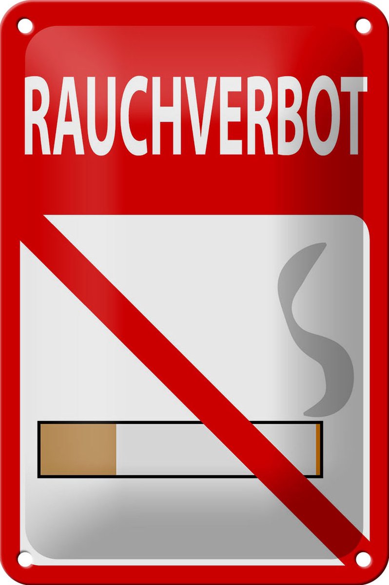 Blechschild Hinweis 12x18cm Rauchverbot Schild