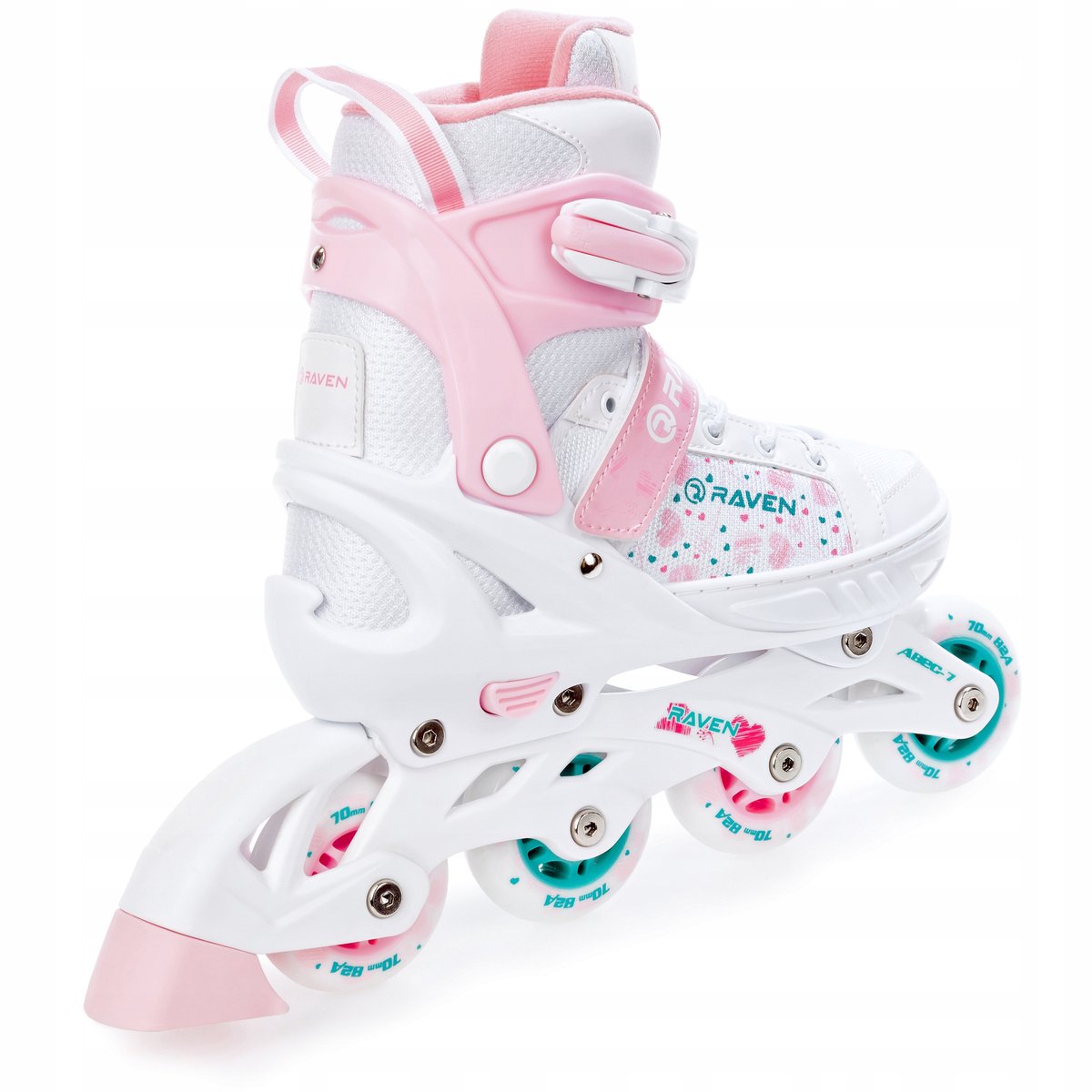 Verstelbare 3-in-1 Rollerblades RAVEN Rosi met LED-wielen Roze