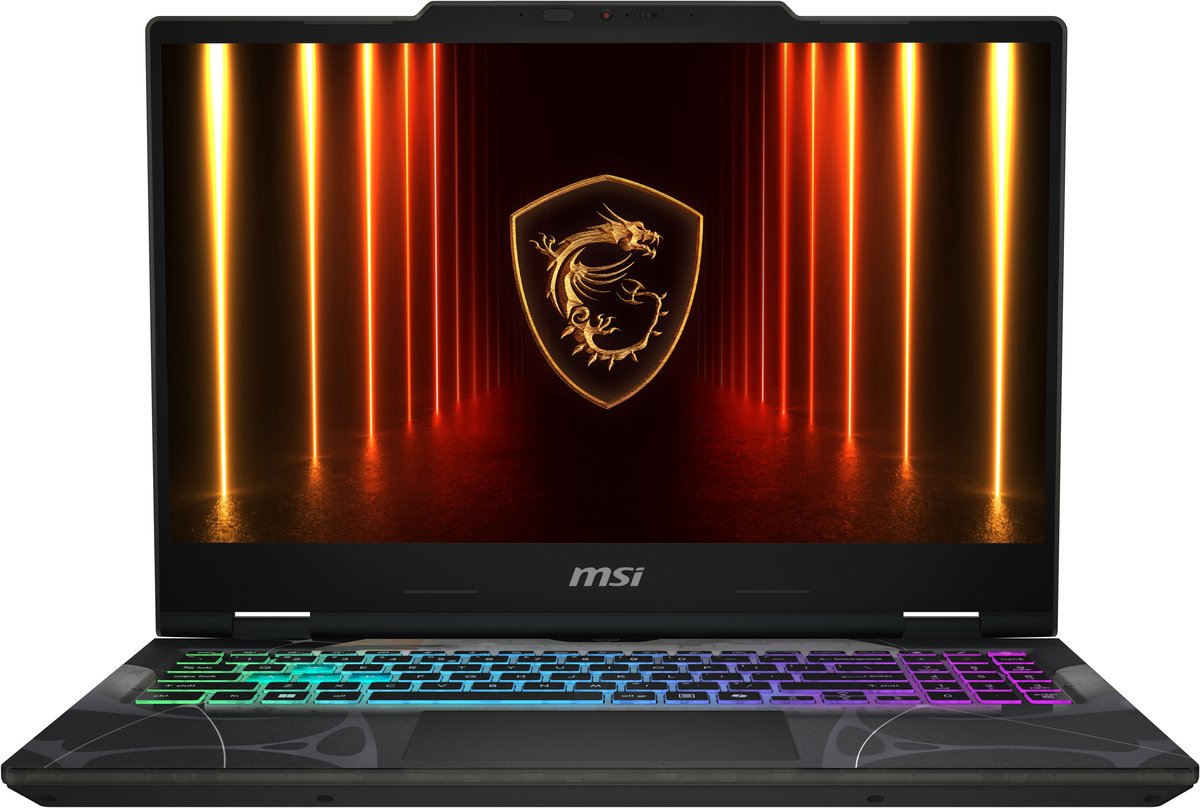 MSI Cyborg 15 B2RWFKG-261NL Intel Core 7 240H Laptop 39,6 cm (15.6") Full HD 16 GB DDR5-SDRAM 1 TB SSD NVIDIA GeForce RTX 5060 Wi-Fi 6E (802.11ax) Windows 11 Home Zwart