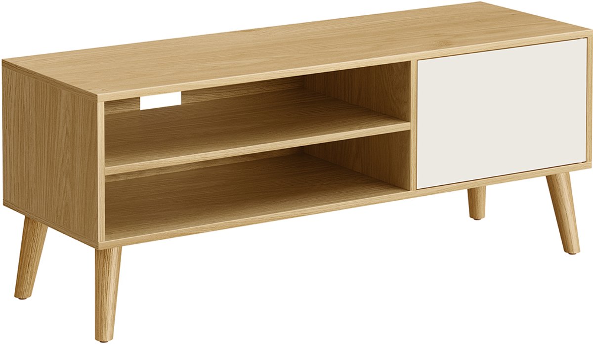 TV-meubel – 120 cm – Natuurlijk eiken/Crèmewit