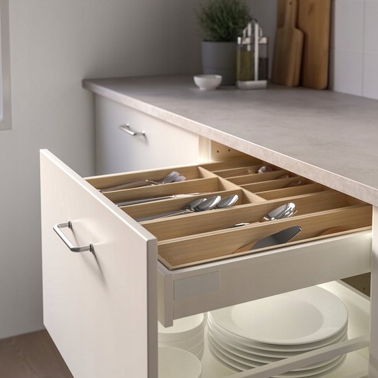 Plateau à Couverts Bambou 43 x 30 x 6 cm, Grand Rangement Couverts