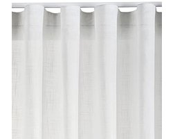 Lichtdoorlatend Gordijn met Linnen Effect, Gordijn voor Woonkamer, Slaapkamers, enz. Modern Draperieën met lusjes en band voor Ramen en Deur