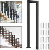 NAIZY Trapleuning van Roestvrij Staal met 2 Palen voor Balkontrappen Binnen en Buiten - 80 cm, 2 Rails