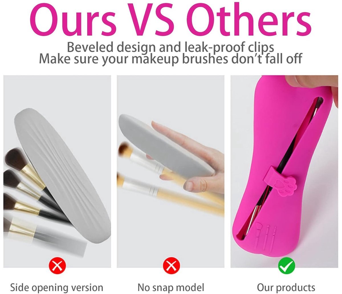 Stunq® Handige Silicone Reishouder voor Make-up Kwasten - Set van 2