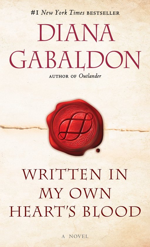 Boek 'Written in My Own Heart's Blood' met een rode zegel.