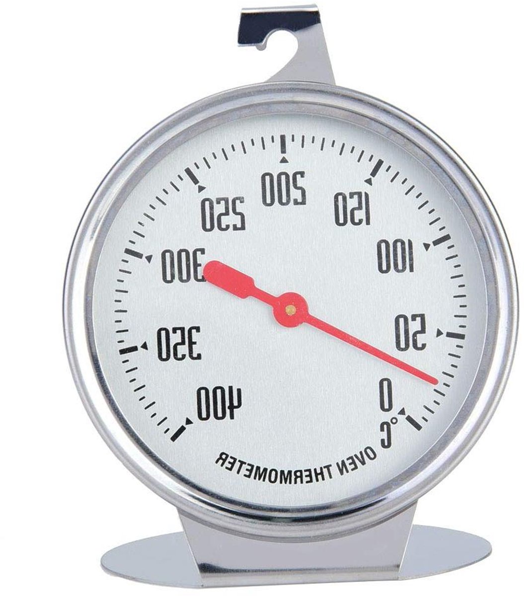 Oventhermometer voor de Keuken, RVS 0-400°C met Grote Wijzerplaat, Bakbenodigdheden, Temperatuurmeter.