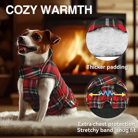 2-in-1 Hondenjas Met Tuigje – Winterjas Met Fleecevoering – Reflecterend En Waterbestendig – Voor Kleine En Middelgrote Honden
