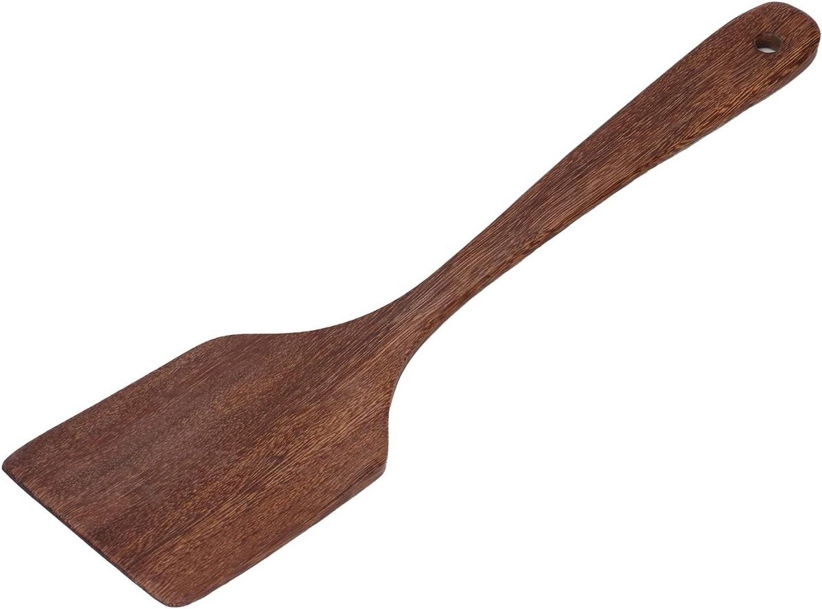 Houten lepel kookspatel - Hittebestendig - Grote schaal gebruik - 33.5CM platte schop