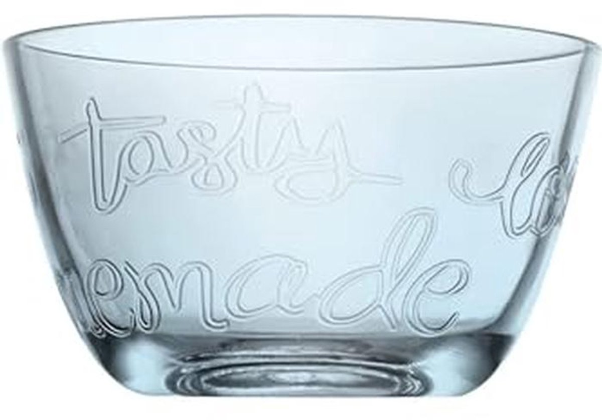 Set van 6 Glazen Kommetjes Lichtblauw - 10 cm
