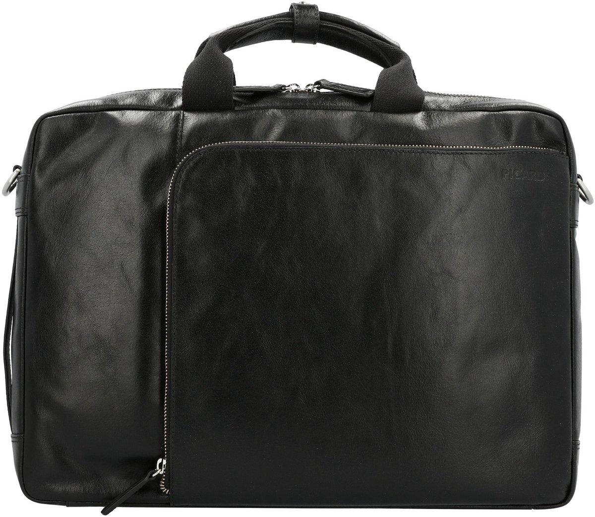 PICARD Leren Business tas Rugzak met laptopvak Buddy Business Bag and Backpack Black Zwart
