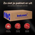 Bruine kartonnen verzenddoos met het bol.com logo erop.