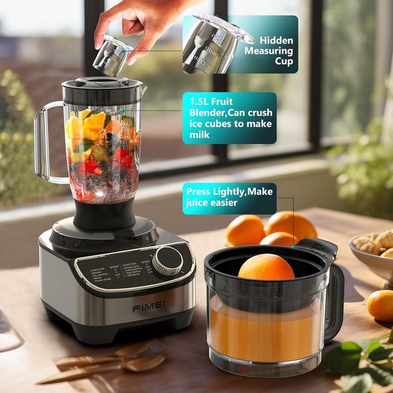 Krachtige Keukenmachine met Hakmolen, Mixer en Diversen Accessoires - 1300W van Merkloos — afbeelding 5