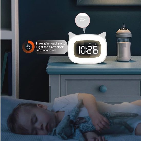 Digitale Kinderwekker met Sluimerfunctie en Nachtlampje - LED Wecker voor Jongens en Meisjes — afbeelding 3