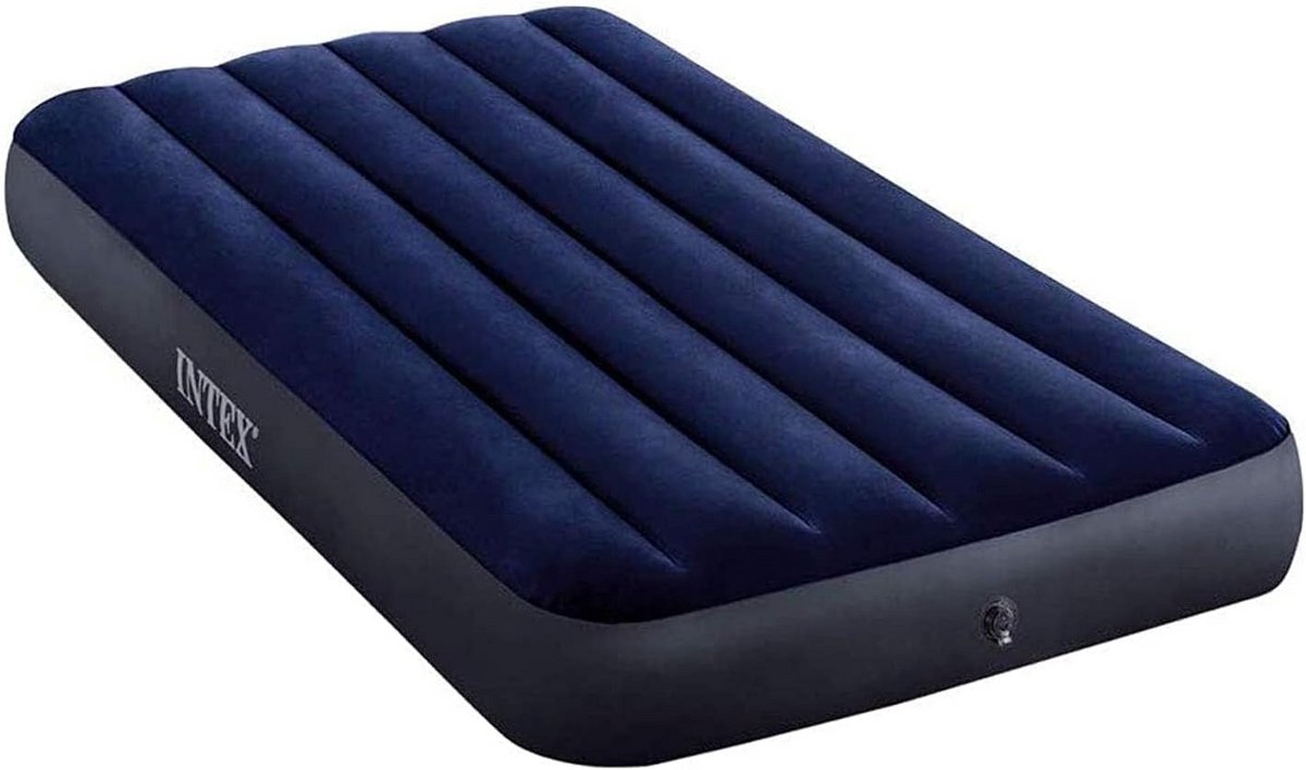 Luchtbed Tweepersoons Klassiek Blauw Snel Opblaasbaar en Comfortabel