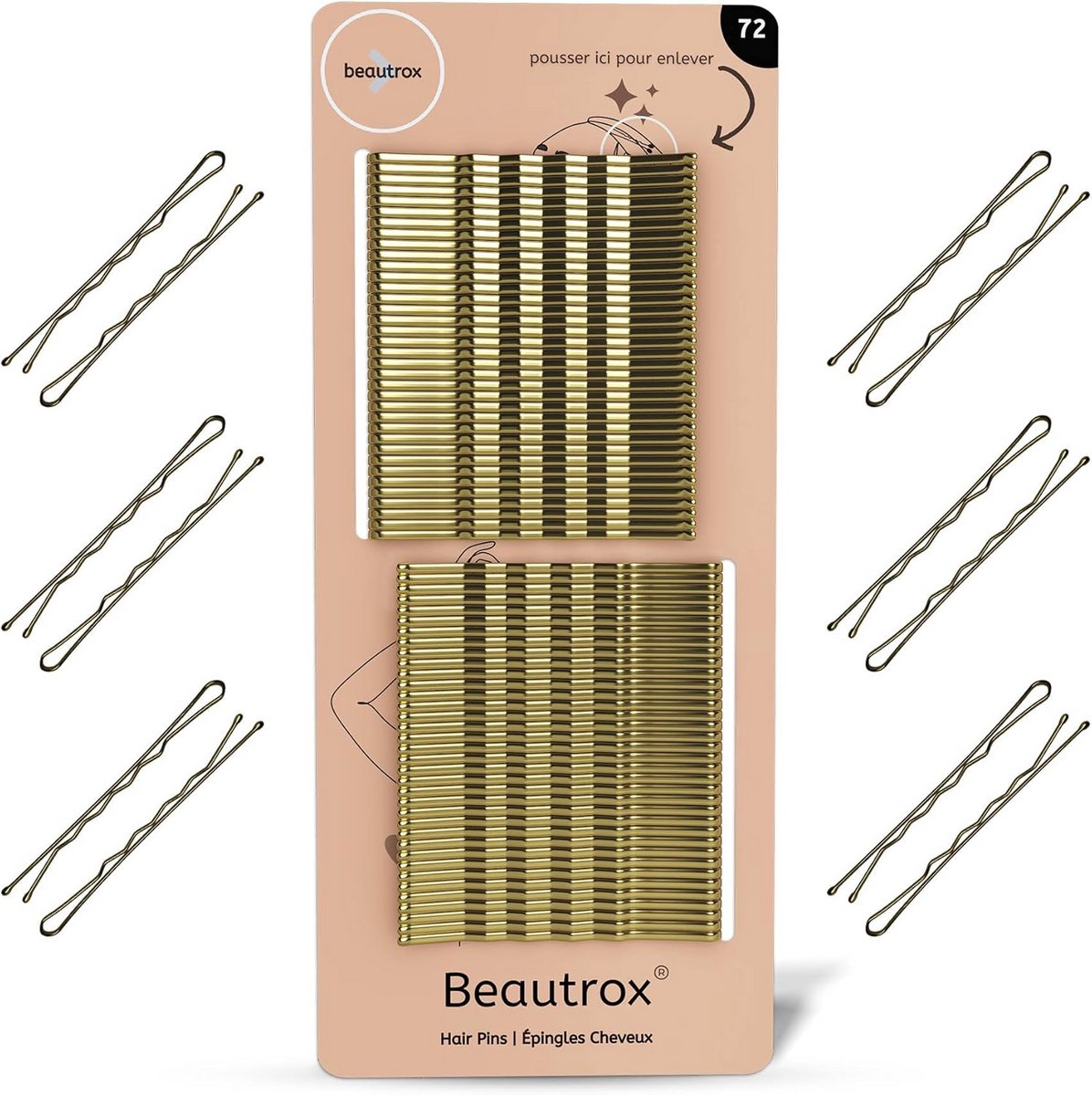 72 Stuks Gouden Haarspeldjes RVS - 5,5 cm – Sterke Klem voor Dames en Meisjes