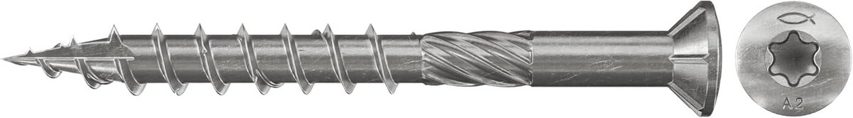RVS Deck Schroeven 5x60mm Verzonken Kop A2 TX Aandrijving Voor Terrasplanken