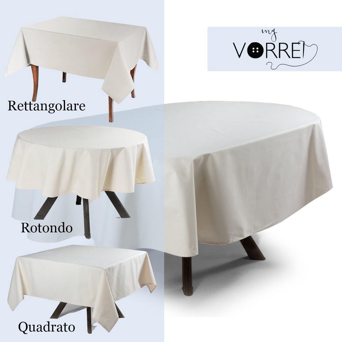 Ovaal Tafelkleed 180x220 cm Vuilafstotend Linnenlook Polyester