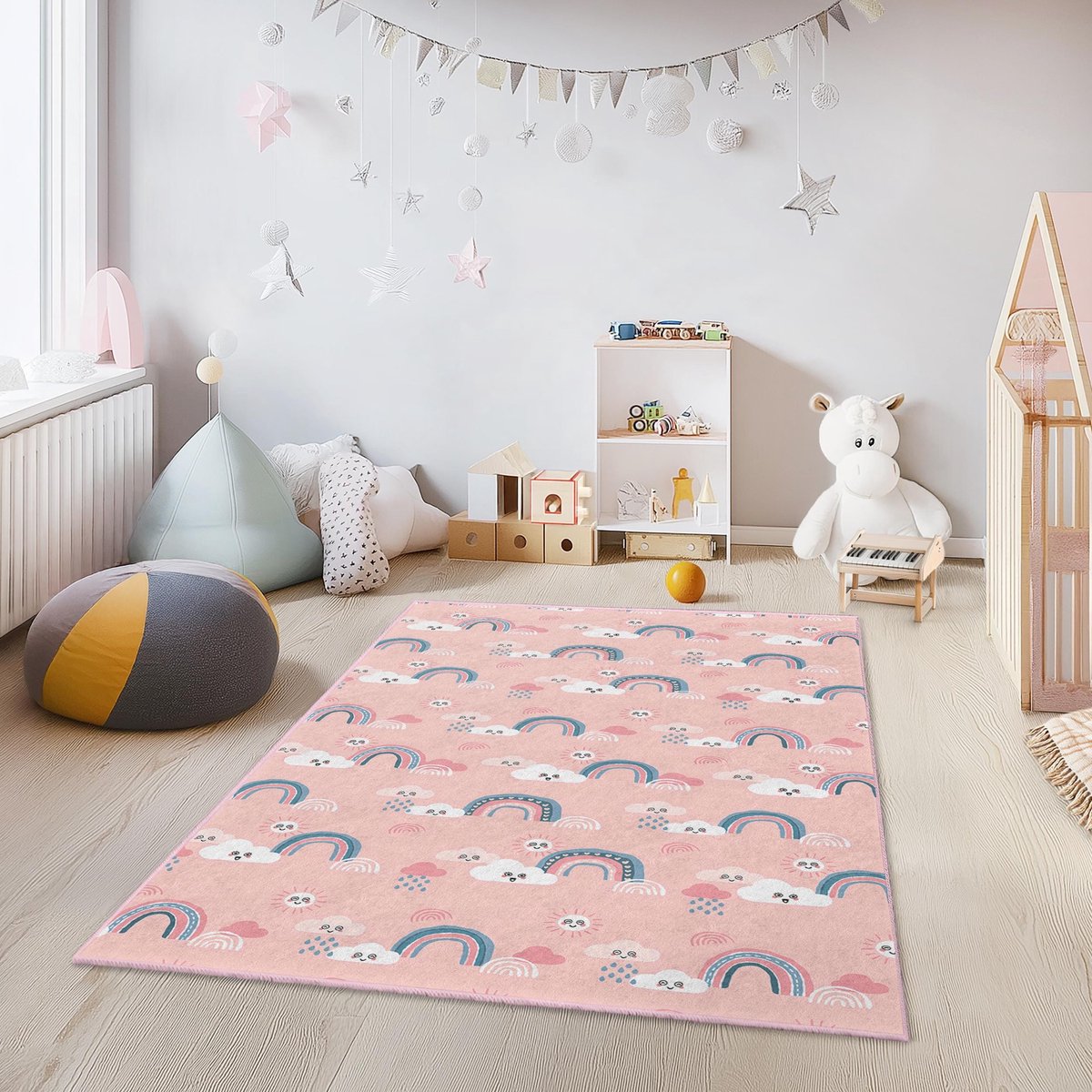 Mila Home - Kindertapijt Rechthoek - Vloerkleed Kinderkamer Tapijt - Speeltapijt - Wasbaar - Antislip - OEKO-TEX Gecertificeerd - 828 1