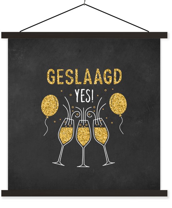 Affiche scolaire - Or - Pass - Fête - 90x90 cm - Lattes noires