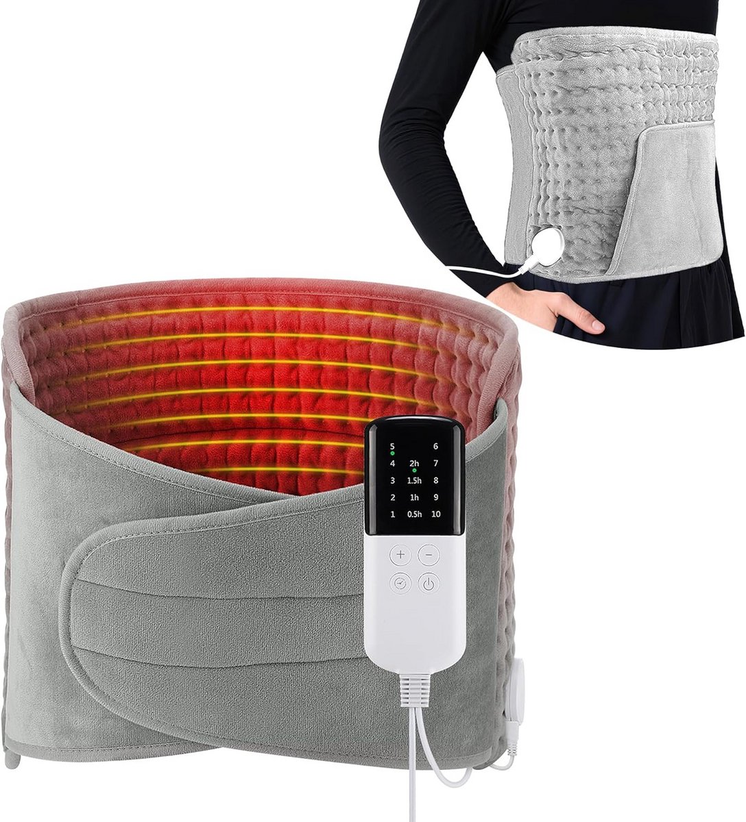 Elektrisch Warmtekussen met 9 standen en Timer - Snel Opwarmend voor Rug, Schouders en Buik