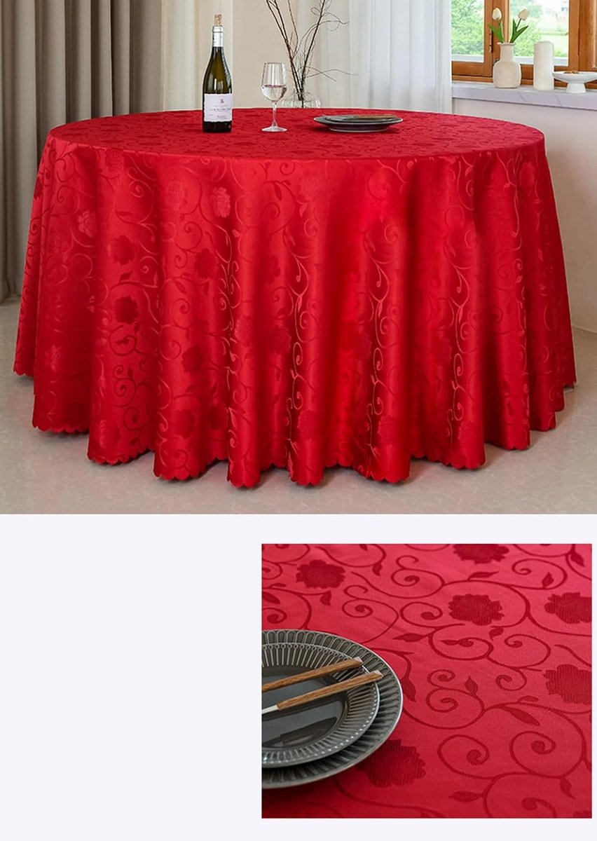 Ronde Tafelkleden Kerst/Feest - Polyester Machinewasbaar - Diameter 180 cm