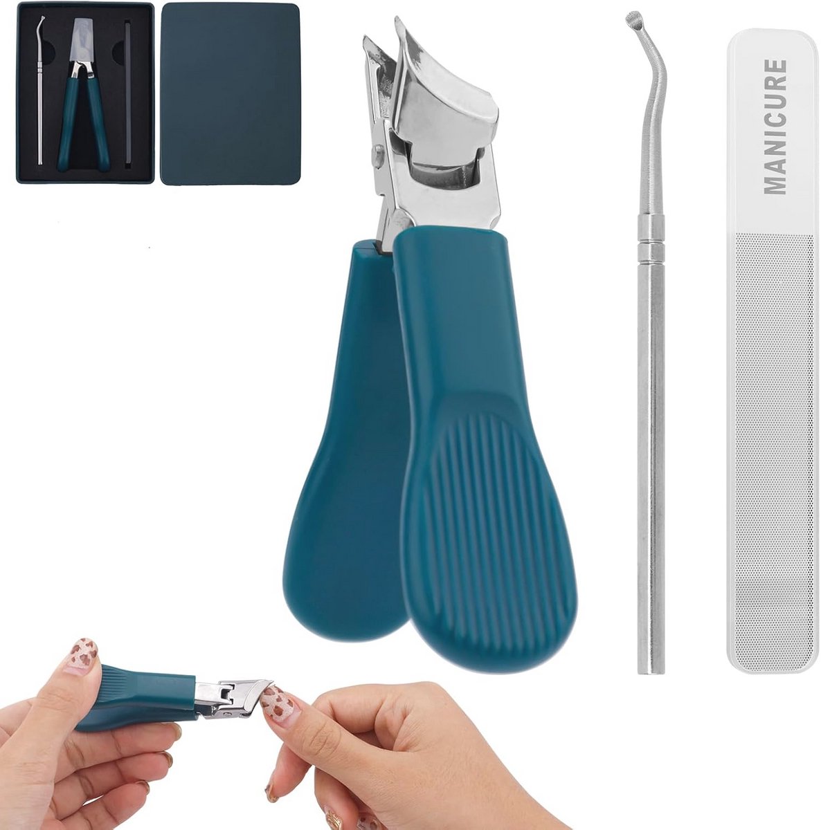 Antispat Schuine Nagelknipper Set voor Dikke en Ingegroeide Teennagels