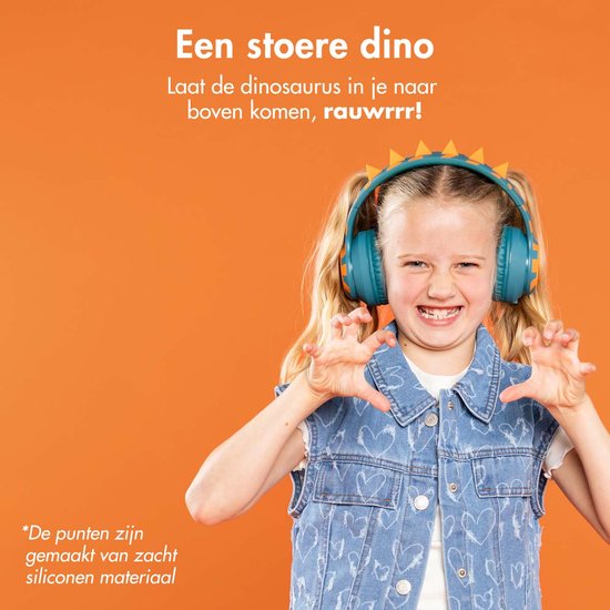 imoshion Kinder Koptelefoon Dino - Bluetooth en Decibelbegrenzer - Draadloze Koptelefoon Kinderen