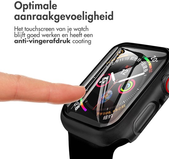 iMoshion Hardcase + Protecteur d'écran pour Apple Watch Series 4-6/SE 44 mm - Zwart